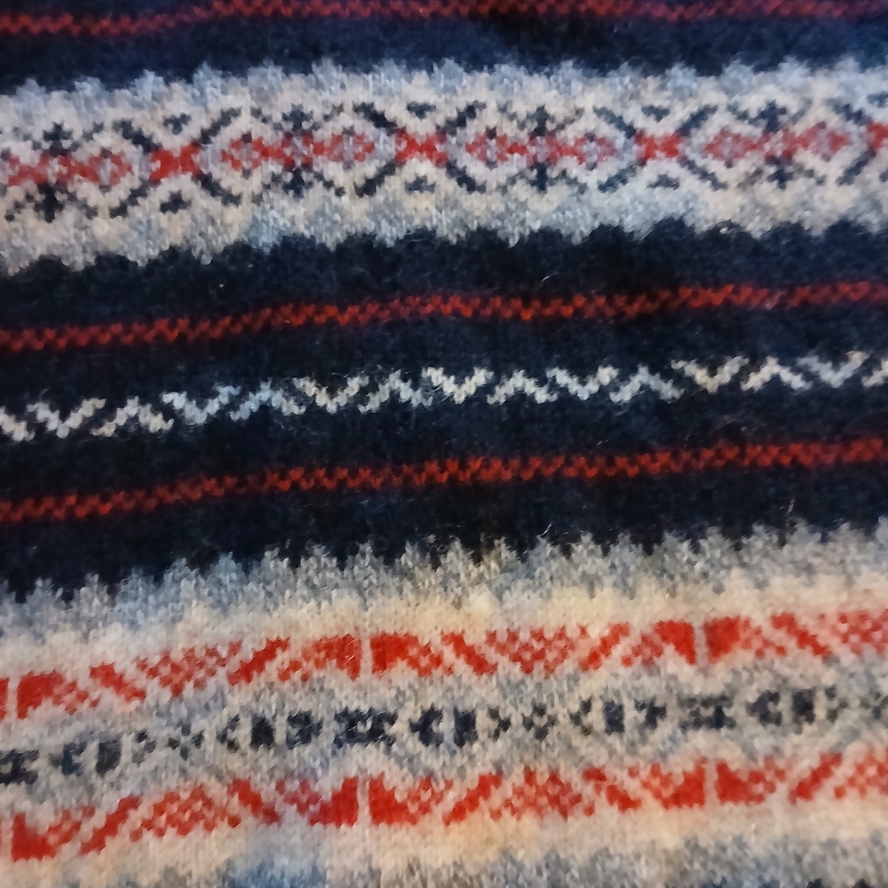 J.CREW 100% LAMBSWOOL Crewneck Fair Isle Sz L - Picture 5 of 9